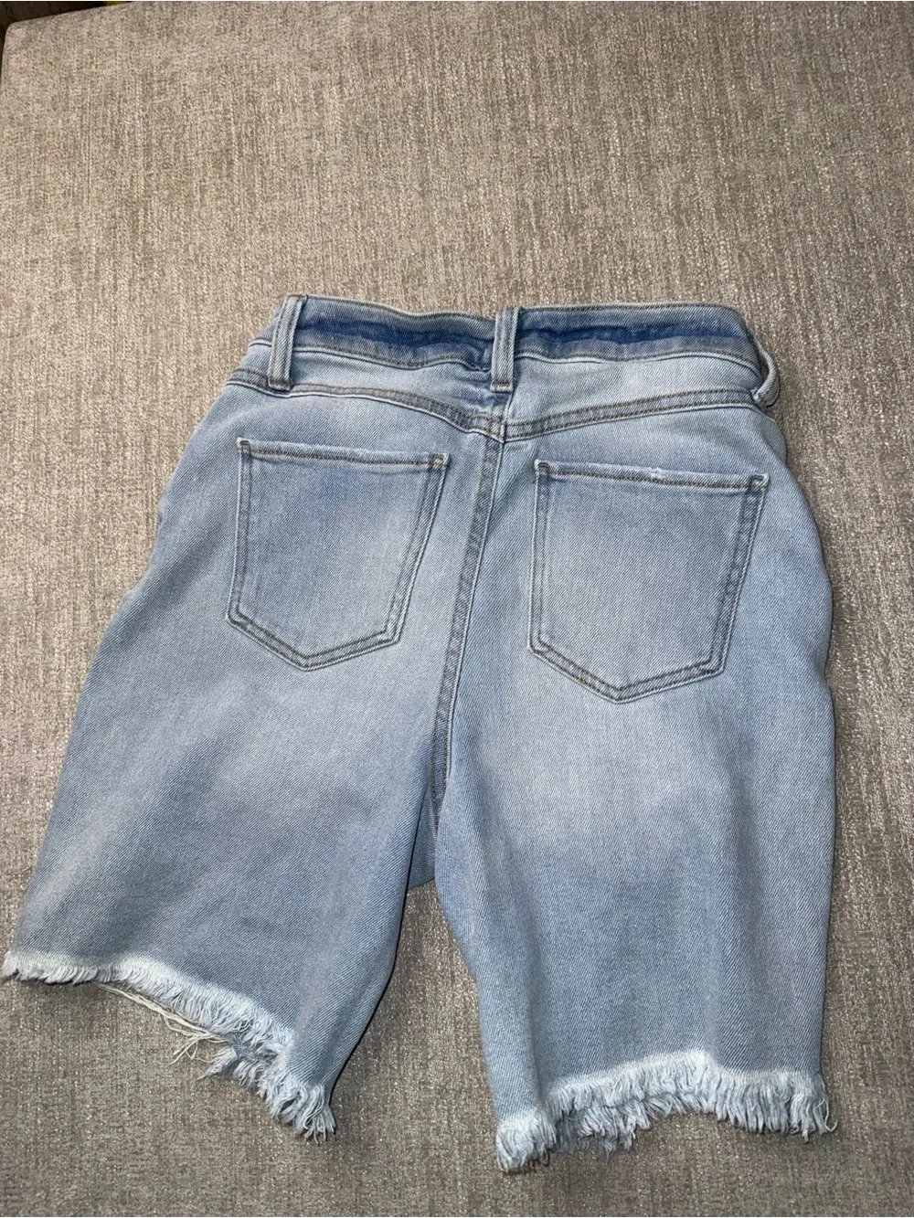 Sincerely Jules Light Blue Distressed Denim Bermuda Shorts